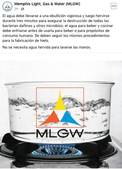 MLGW pide seguir hirviendo el agua para consumo hasta nuevo aviso Screen Shot 2021 02 21 at 5.44.36 PM