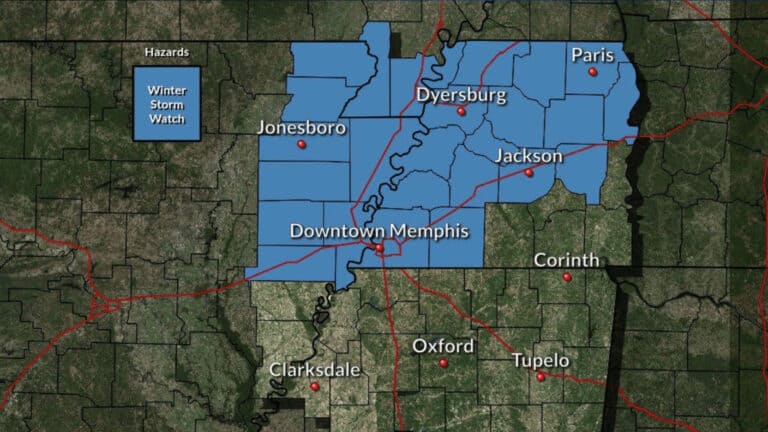 Tormenta invernal: El Oeste de Tennessee y el este de Arkansas amenazados por lluvia helada y acumulación de hielo