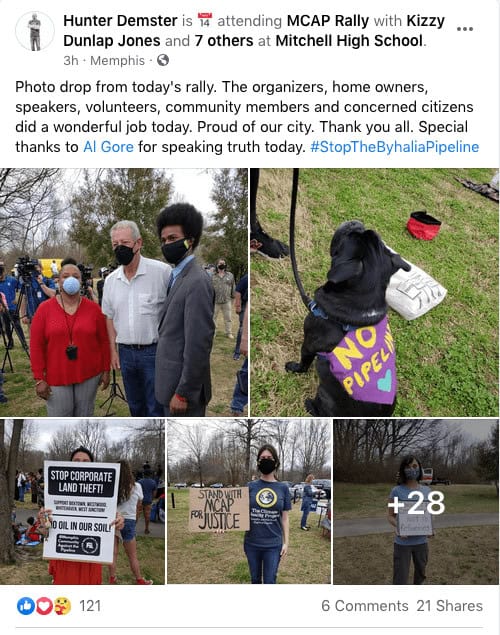 Cientos de personas se manifiestan en contra del Oleoducto Byhalia at Memphis Noticias | 2 Cientos de personas se manifiestan en contra del Oleoducto Byhalia Screen Shot 2021 03 14 at 10.22.32 PM