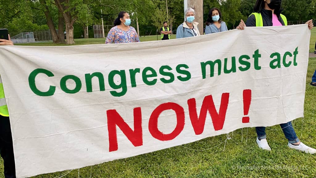 Manifestación a favor de una reforma migratoria en Memphis, Tennessee