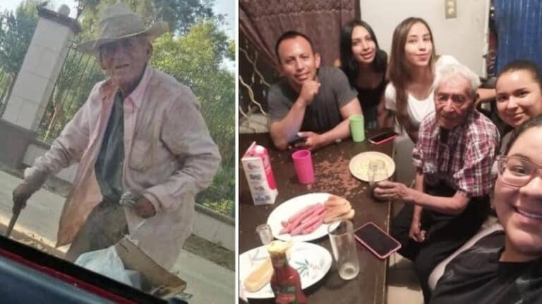 Familia mexicana “adoptó” a un abuelo de 108 años que no tenía hogar y recogía botellas para sobrevivir