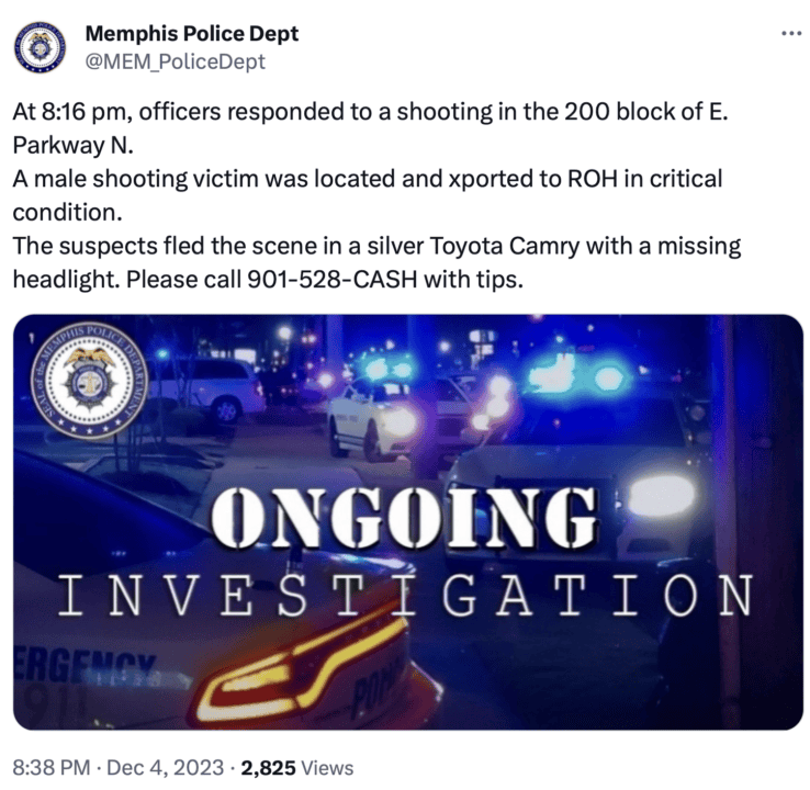 Un enfrentamiento afuera de una iglesia en Memphis deja a un hombre gravemente herido Screenshot 2023 12 05 at 12.13.49%E2%80%AFAM