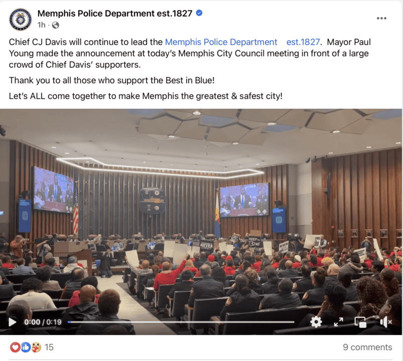 C.J. Davis continúa en el cargo asume como Jefa de policía interina en Memphis luego de intensa sesión del Concejo Municipal Screenshot 2024 01 23 at 11.37.00%E2%80%AFPM