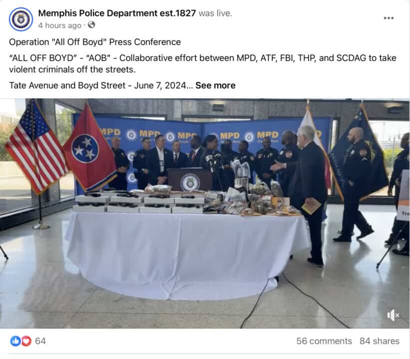Fuerzas del orden incautan armas y drogas en redada masiva en el sur de Memphis at Memphis Noticias | 1 Fuerzas del orden incautan armas y drogas en redada masiva en el sur de Memphis Screenshot 2024 06 11 at 1.57.36%E2%80%AFPM