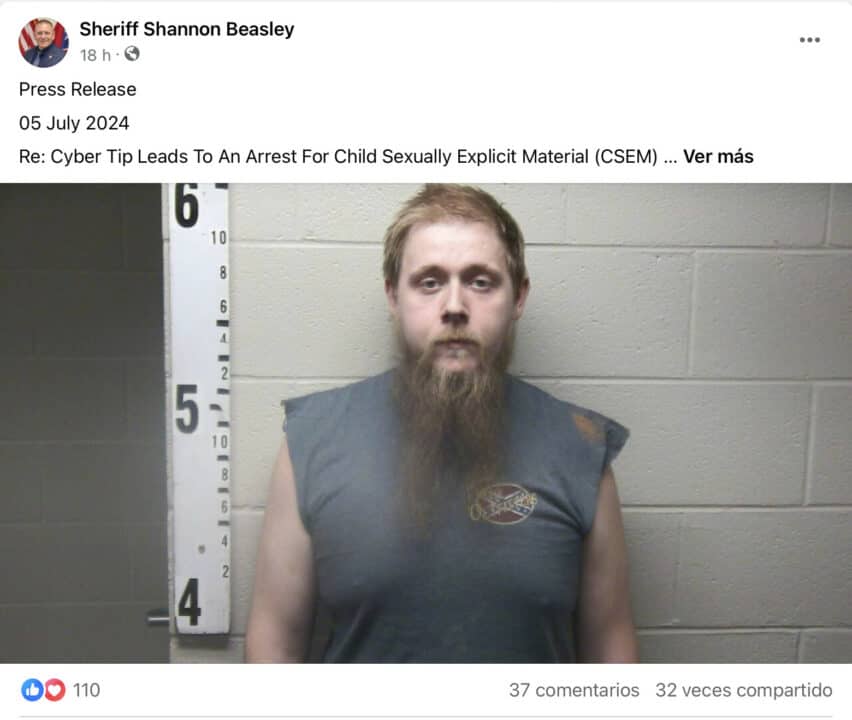 Arrestan a hombre por publicar contenido infantil sexualmente explícito en redes sociales at Memphis Noticias | 1 Arrestan a hombre por publicar contenido infantil sexualmente explícito en redes sociales Screenshot 2024 07 12 at 1.42.34%E2%80%AFPM