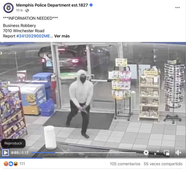 Dos hombres asaltan a punta de pistola una gasolinera en Hickory Hill at Memphis Noticias | 1 Dos hombres asaltan a punta de pistola una gasolinera en Hickory Hill Screenshot 2024 12 27 at 1.19.50%E2%80%AFAM