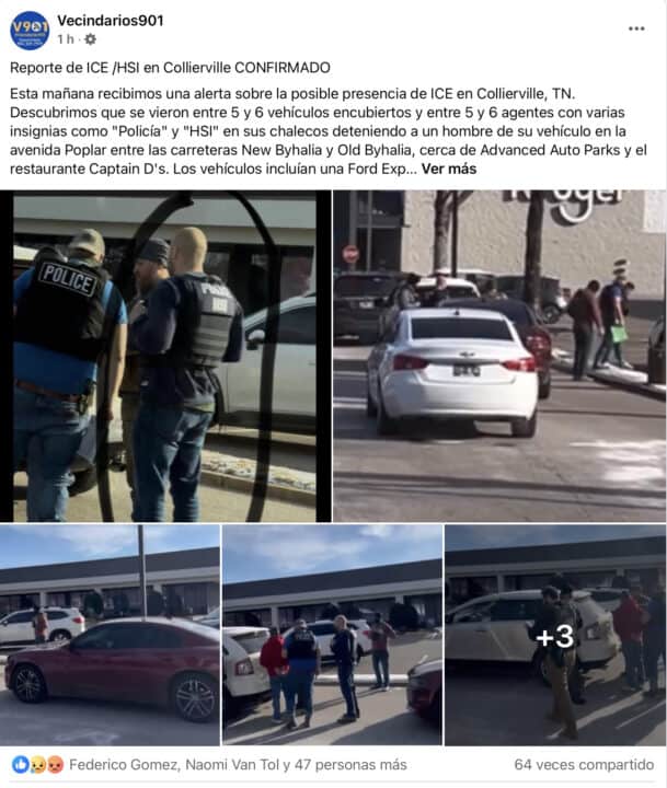 Operativo de ICE en Collierville deja una persona arrestada Screenshot 2025 02 21 at 2.34.20%E2%80%AFPM