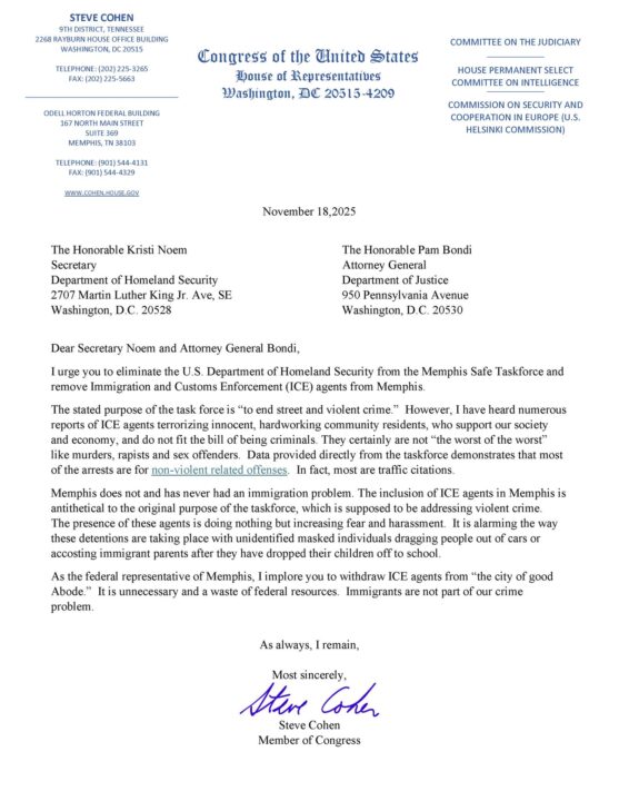 Congresista pide retirar a ICE de Memphis por crear temor y desviar recursos | by rodrigodominguez