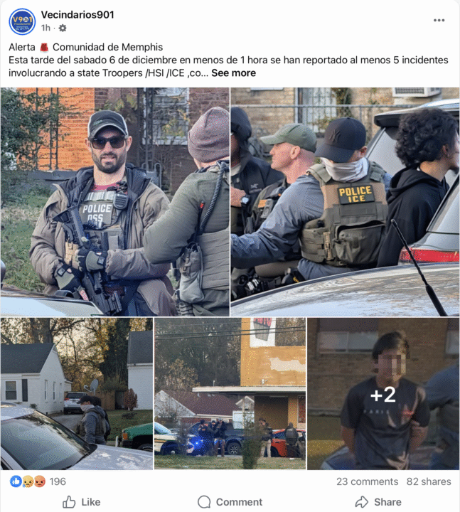 Operativos de ICE sacuden la tarde en Memphis: Tres detenidos y la comunidad en Alerta | Screenshot 2025 12 06 at 7.10.18 PM | Memphis Noticias Operativos de ICE sacuden la tarde en Memphis: Tres detenidos y la comunidad en Alerta | by rodrigodominguez