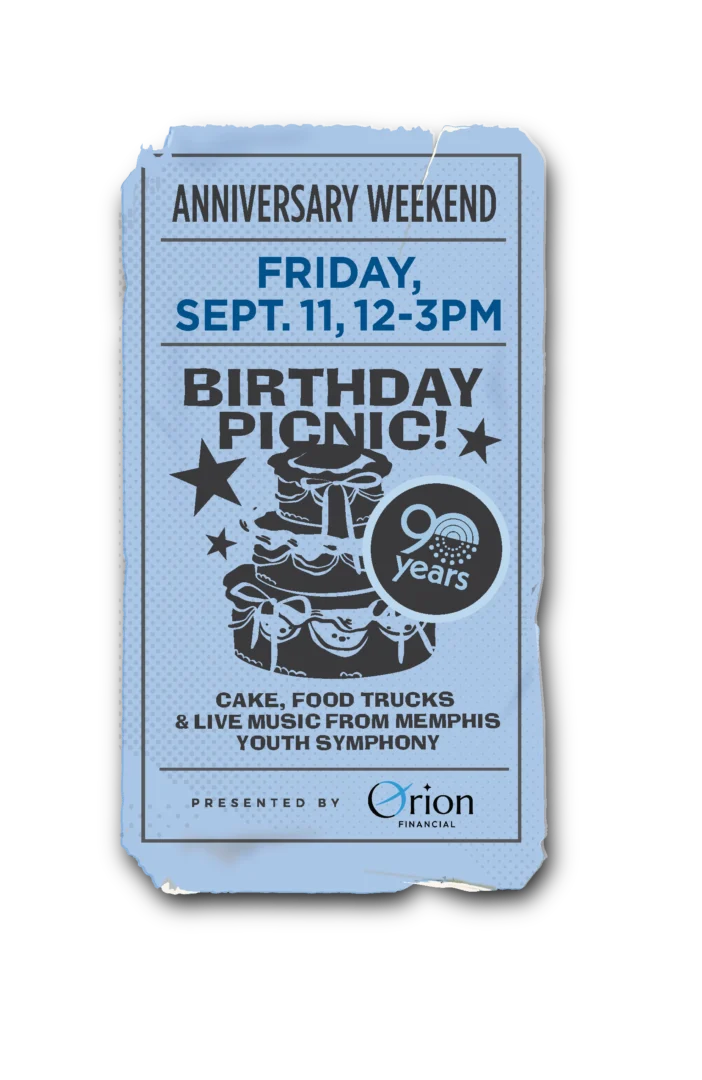 Cartel del picnic 90th Shellebration con Memphis Youth Symphony
