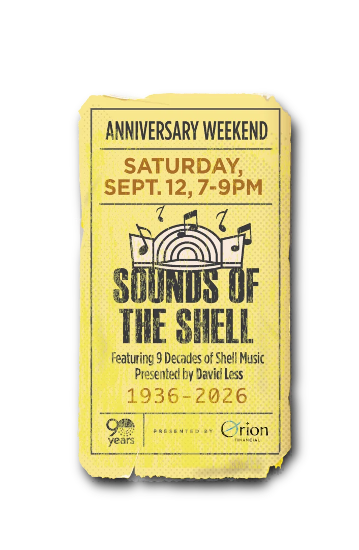 Cartel de Sounds of the Shell en la celebración del aniversario del Shell