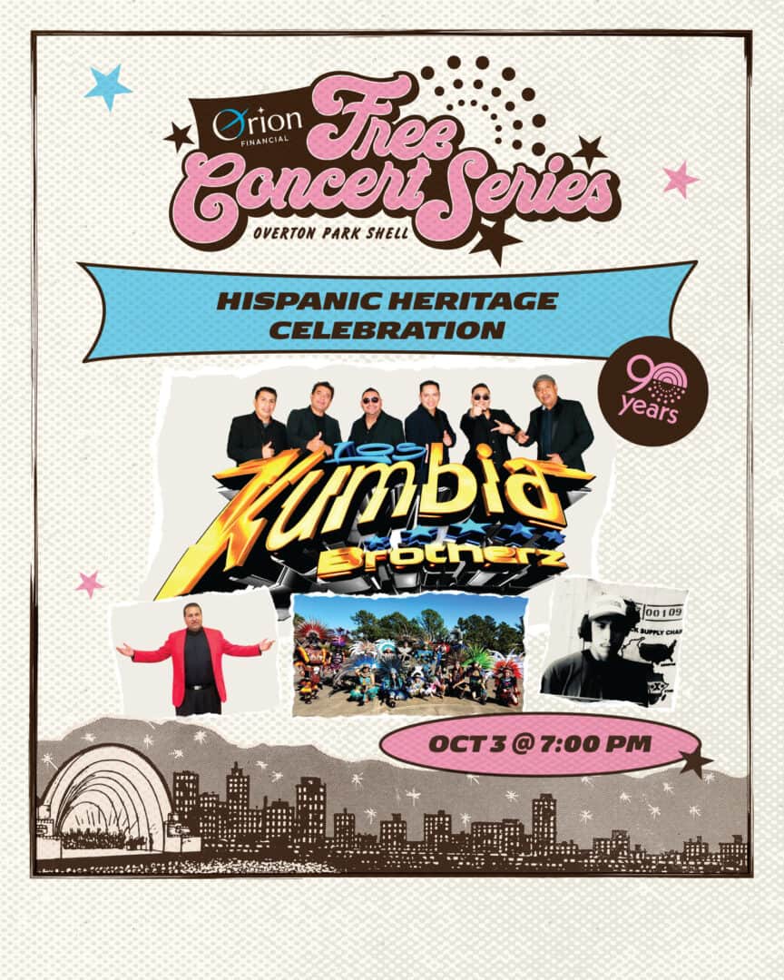 Promoción del concierto de Herencia Hispana con Los Kumbia Brotherz en Overton Park Shell