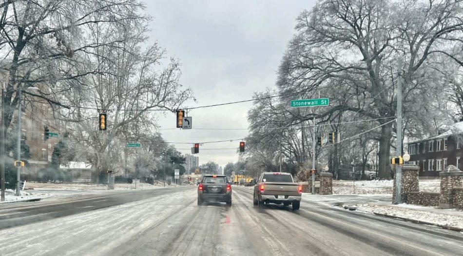 Calles congeladas en Memphis, TN, USA-2