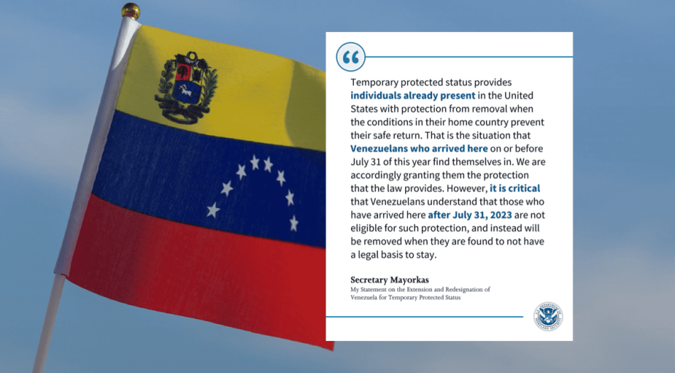 Comunicado de prensa TPS Venezuela